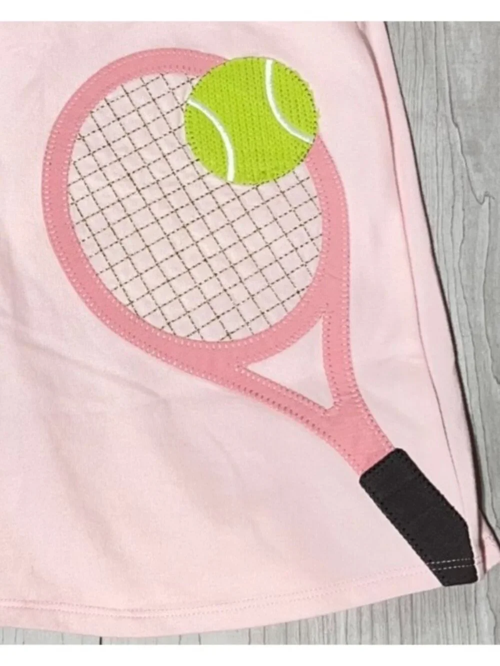 Mud Pie girls 12-18m NWT Tennis racket ball t-shirt dress pink applique preppy